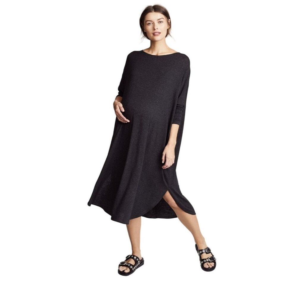 HATCH The Jersey Drape Maternity Dress OS Midi Dolman Nursing Stretch Rayon USA